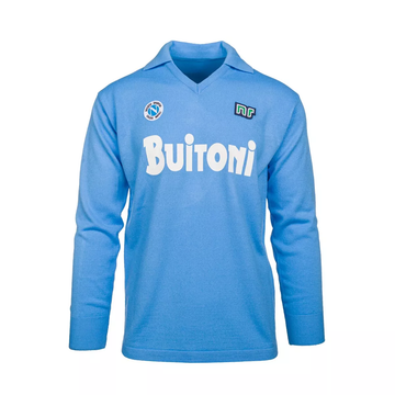 1986-87 NAPOLI 10 MARADONA - LONG SLEEVE HOME JERSEY - NR (LIMITED EDITION) BUITONI